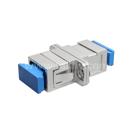 Adaptador de fibra metálica SC Simplex: carcasa metálica duradera, baja pérdida de inserción, resistente a altas y bajas temperaturas, para conexiones de cable a cable y de cable a equipo de fibra óptica