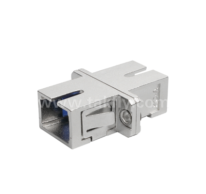 Adaptador de fibra metálica SC Simplex: carcasa metálica duradera, baja pérdida de inserción, resistente a altas y bajas temperaturas, para conexiones de cable a cable y de cable a equipo de fibra óptica