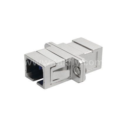 Adaptador de fibra metálica SC Simplex: carcasa metálica duradera, baja pérdida de inserción, resistente a altas y bajas temperaturas, para conexiones de cable a cable y de cable a equipo de fibra óptica