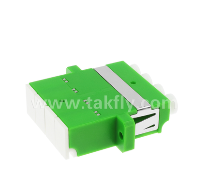 Adaptador de obturador interno cuádruple LC: APC dúplex LC 4 en 1 con obturador incorporado, protege los ojos del láser de fibra óptica, cumple con IEC y RoHS, para centros de datos y conexiones de fibra de alta potencia