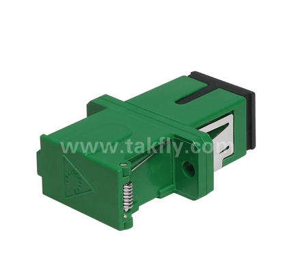 Adaptador SC Simplex con cubierta externa y obturador lateral Protección de ojos a prueba de polvo y láser, baja pérdida de inserción, para centros de datos y conexiones de fibra FTTx