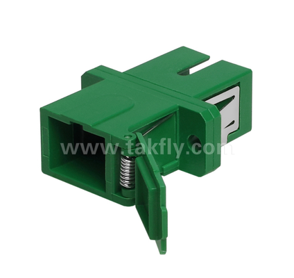 Adaptador SC Simplex con cubierta externa y obturador lateral Protección de ojos a prueba de polvo y láser, baja pérdida de inserción, para centros de datos y conexiones de fibra FTTx