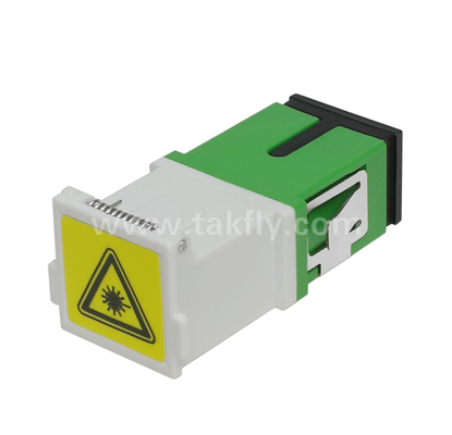 Adaptador SC Simplex con cubierta externa y obturador frontal Protección del ojo a prueba de polvo y láser, baja pérdida de inserción, para centros de datos y conexiones de fibra FTTx