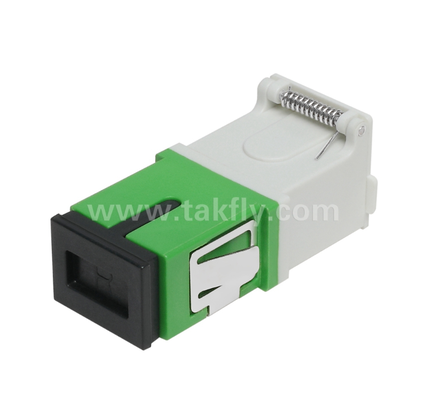 Adaptador SC Simplex con cubierta externa y obturador frontal Protección del ojo a prueba de polvo y láser, baja pérdida de inserción, para centros de datos y conexiones de fibra FTTx