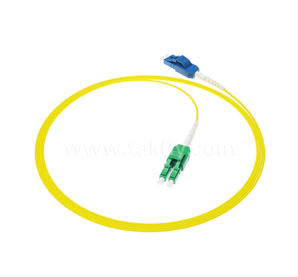 LC Uniboot Cordón de parche de fibra óptica 1 tubo de dos núcleos, polaridad intercambiable, amarillo, media volumen del cable