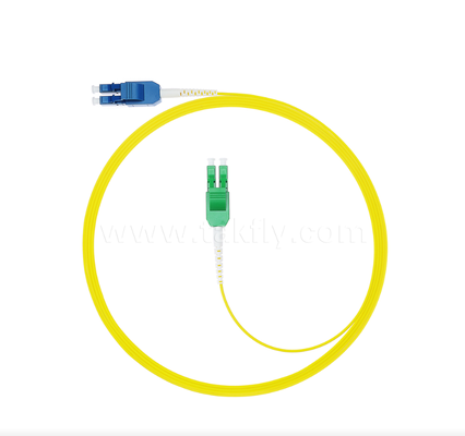 LC Uniboot Cordón de parche de fibra óptica 1 tubo de dos núcleos, polaridad intercambiable, amarillo, media volumen del cable
