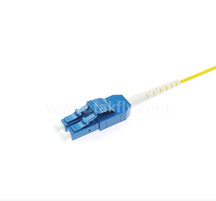 LC Uniboot Cordón de parche de fibra óptica 1 tubo de dos núcleos, polaridad intercambiable, amarillo, media volumen del cable