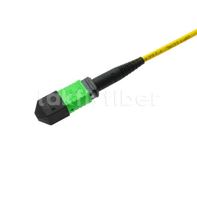 Fibra óptica del cable troncal 12F del cordón de remiendo de MPO MTP SM para el cableado de las telecomunicaciones FTTX del AI del centro de datos