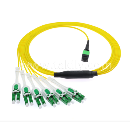 MPO/MTP-LC Uniboot Breakout Patch Cord ¢ doble LC en una sola bota, polaridad reversible, diseño de ahorro de espacio