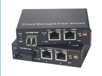 Switch de fibra administrado en la nube Gigabit de 2 puertos 10/100/1000Base-Tx y 1 puerto 1000Base-Fx