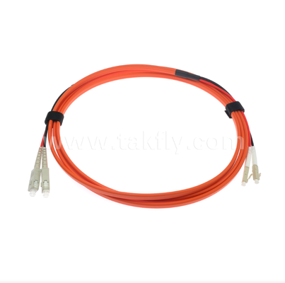 Cable de conexión de fibra óptica multimodo OM1 dúplex plano de 2,0 mm naranja SC-UPC a LC-UPC