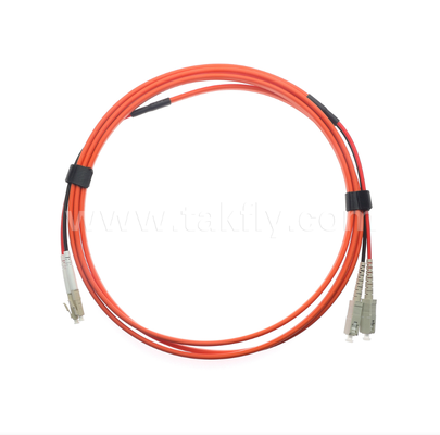 Cable de conexión de fibra óptica multimodo OM1 dúplex plano de 2,0 mm naranja SC-UPC a LC-UPC