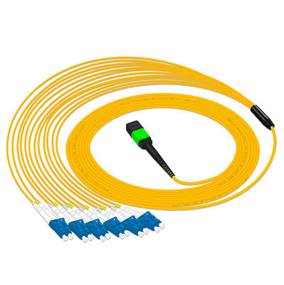 10meters 12 fibras MPO MTP al cable del remiendo del solo modo G657A1 3.0m m del LC