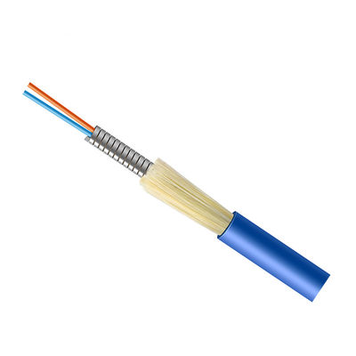 Chaqueta azul del PVC del metal 2 de la base del cable acorazado de fibra óptica interior SM G657A1 del cable OFC