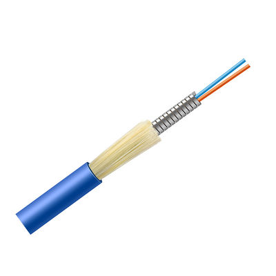 Chaqueta azul del PVC del metal 2 de la base del cable acorazado de fibra óptica interior SM G657A1 del cable OFC