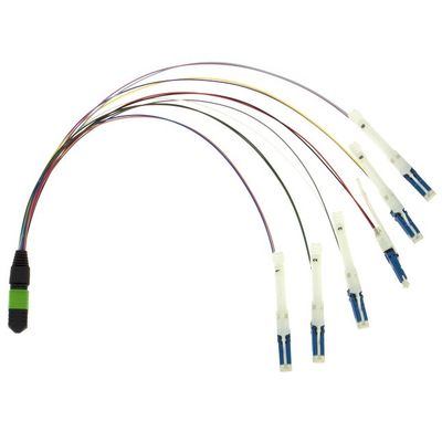 El SM OS2 G657A 12 quita el corazón a MPO MTP al cable del remiendo de la fibra óptica del CS para 400G Data Center