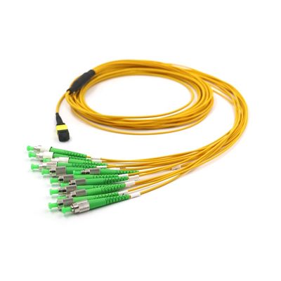 Cable de ruptura de 12 fibras MTP a FC APC G657A1 0.3dB de baja pérdida