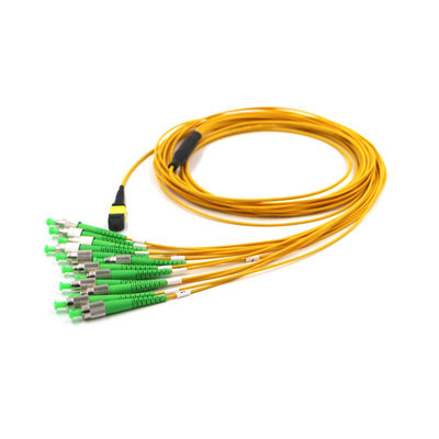Cable de ruptura de 12 fibras MTP a FC APC G657A1 0.3dB de baja pérdida