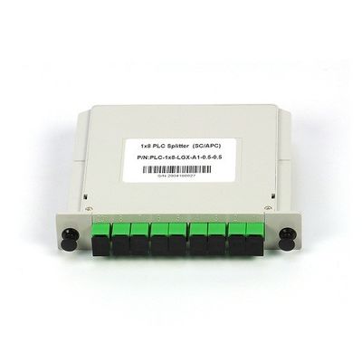 divisor del PLC de la fibra óptica del casete del solo modo G657A1 LGX de 1x8 SC/APC en FTTx