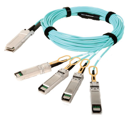 cable óptico activo del Fanout de 40G QSFP AOC 40G-2X10SFP+ el 1M los 2M 3M los 5M OM2 OM3 para Data Center