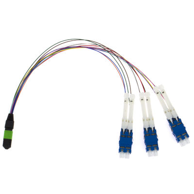 Cable de alta densidad del desbloqueo del CS MPO MTP de la fibra óptica unimodal