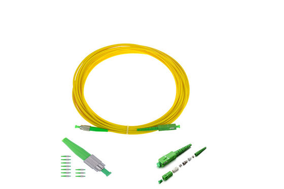 Sola chaqueta amarilla del cordón de remiendo de la fibra del modo de FC/APC FC/APC DX LSZH 3.0m m