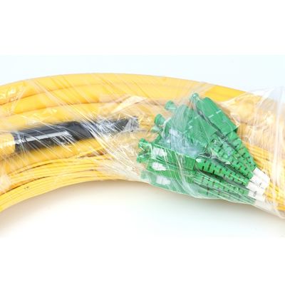 SC/APC - fibra óptica unimodal Patchcord de los corazones del cable SM 12 de la fibra del desbloqueo de SC/APC