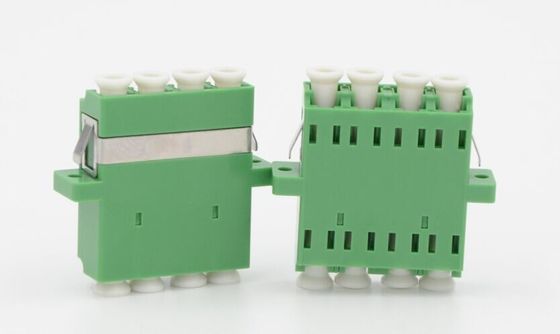 Color verde del adaptador SM Flangeless de la fibra óptica del patio del LC APC para la red de las telecomunicaciones