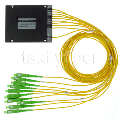 Conectores pasivos de la sola fibra CWDM Mux LC del módulo 1470nm 1610nm de la caja del ABS 8CH
