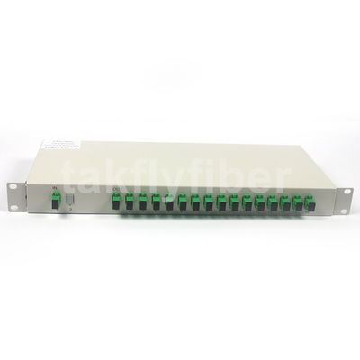 Conector del SC APC del divisor del PLC de la fibra óptica 1x32 del soporte de estante de FTTH