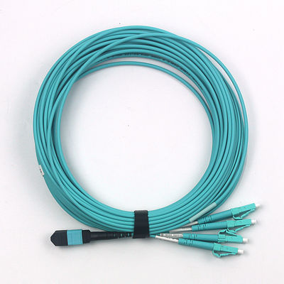 Cable LC OM3 8F 12F 24F 3.0m m LSZH del cordón de remiendo de la fibra óptica MTP MPO