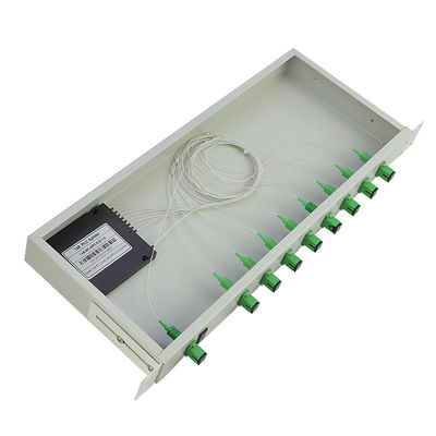 divisor 1U de la fibra del divisor 1x32 del PLC de 1x2 1x64 1x8 tipo del soporte de estante de 19 pulgadas