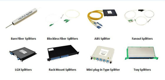 conector del SC APC del divisor del PLC de la fibra óptica del soporte de estante 1U 1x2 1x4 1x8 1x16 1x32 1x64