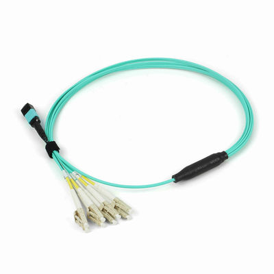 Base OM4 50/125 del cable 8 de la fibra óptica MPO MTP del desbloqueo 100G de QSFP
