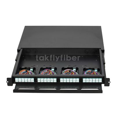 Pulgada TIA For Data Center del panel de remiendo de la fibra óptica de EN50173 MTP MPO 1U 19