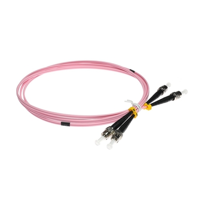 Color rosado del cordón de remiendo de la fibra del duplex G652D SM LSZH de ST-ST