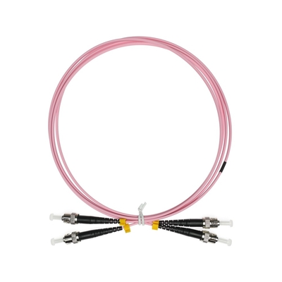 Color rosado del cordón de remiendo de la fibra del duplex G652D SM LSZH de ST-ST