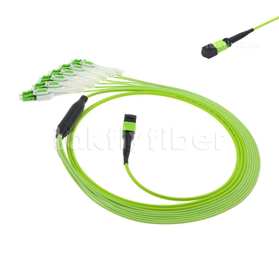 Varón de MPO MTP/cable de fribra óptica femenino del cable OM5 OM4 MPO del cordón de remiendo de la fibra
