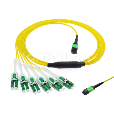 Cable unimodal de 12 fibras del cordón de remiendo de la fibra óptica MPO MTP LC Uniboot para FTTX