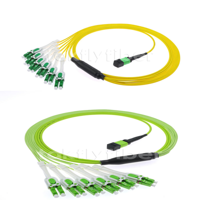 Cable unimodal de 12 fibras del cordón de remiendo de la fibra óptica MPO MTP LC Uniboot para FTTX