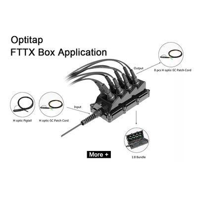 caja del dieléctrico del cable de descenso del conector de OptiTap del divisor 1x8/del cable MST de Tonable, cierre portuario de la junta de 8 OptiTap