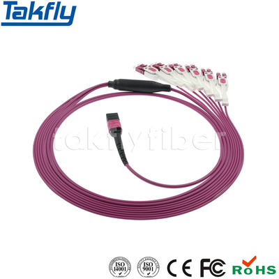 Tipo élite Cable multimodo OM4 MPO-LC Breakout Cable de alta densidad 12C MTP-LC OM4 Fanout