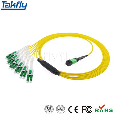 Pérdida baja OS2 MPO del parte movible al cable del Fanout de la fibra óptica del cable MTP-LC SM del manojo de Uniboot LC