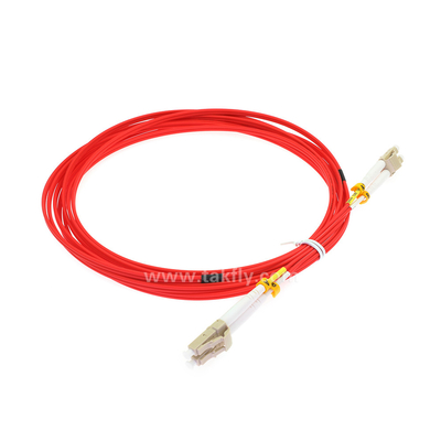 Color rojo OM2 50/125nm del cordón de remiendo de la fibra del duplex LSZH del LC