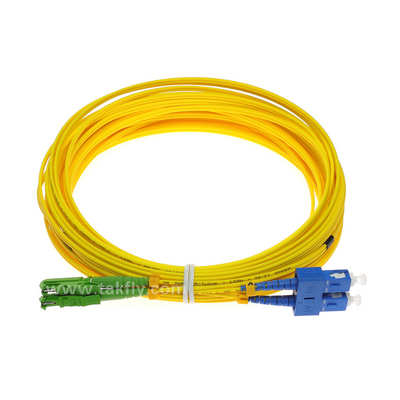 Cable de fribra óptica a dos caras de E2000-SC 5 metros del solo modo de FTTH de cable de fibra óptica
