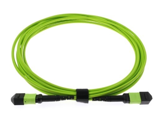 20m Lime Green OM5 MPO/MTP Cables de fibra óptica con conector cerámico de zirconio