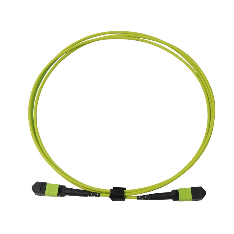 Cable superior de 24 fibras de cal verde Mpo Mtp Cable de múltiples fibras de empuje en el cable -20 oC a 70 oC Temperatura de funcionamiento