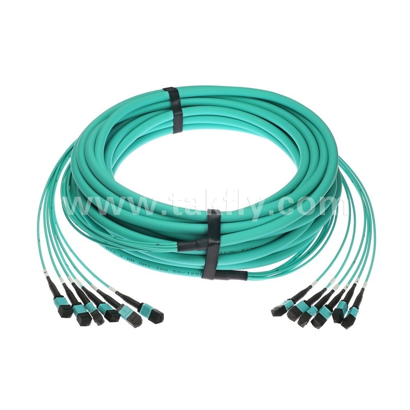 72 núcleos SM MM MPO Cordón de parche MTP Jumper de cable troncal para el centro de datos FTTX