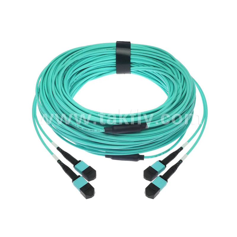 24 núcleos MTP Trunk Cable Jumper de fibra óptica para el centro de datos FTTX PVC personalizable