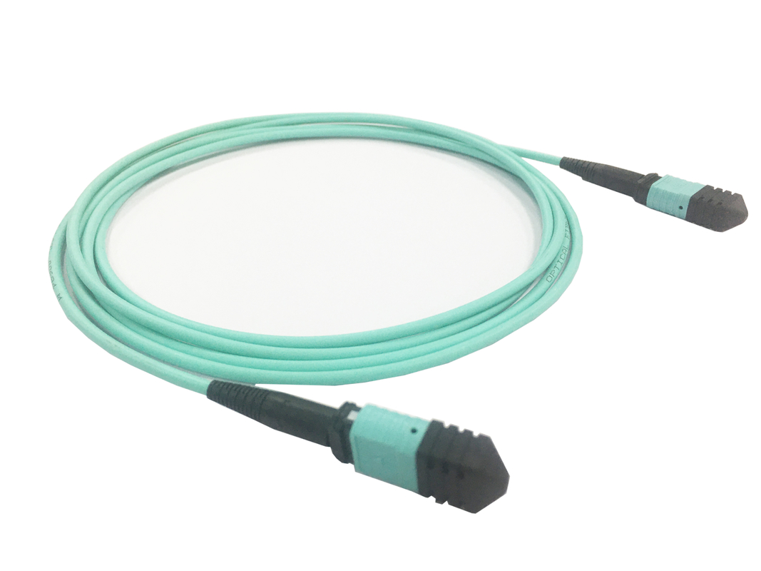 Elite Multimode OM3 50/125, Pleno OFNP Tipo B MPO Cordón de parche 3m 10ft MTP-12 PC Femenino a MTP-12 PC Femenino